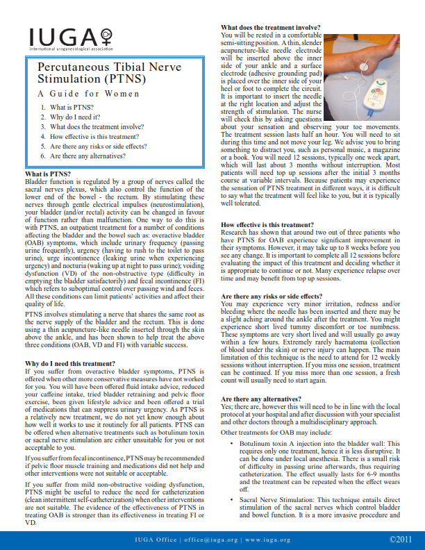 Percutaneous Tibial Nerve Stimulation (PTNS)